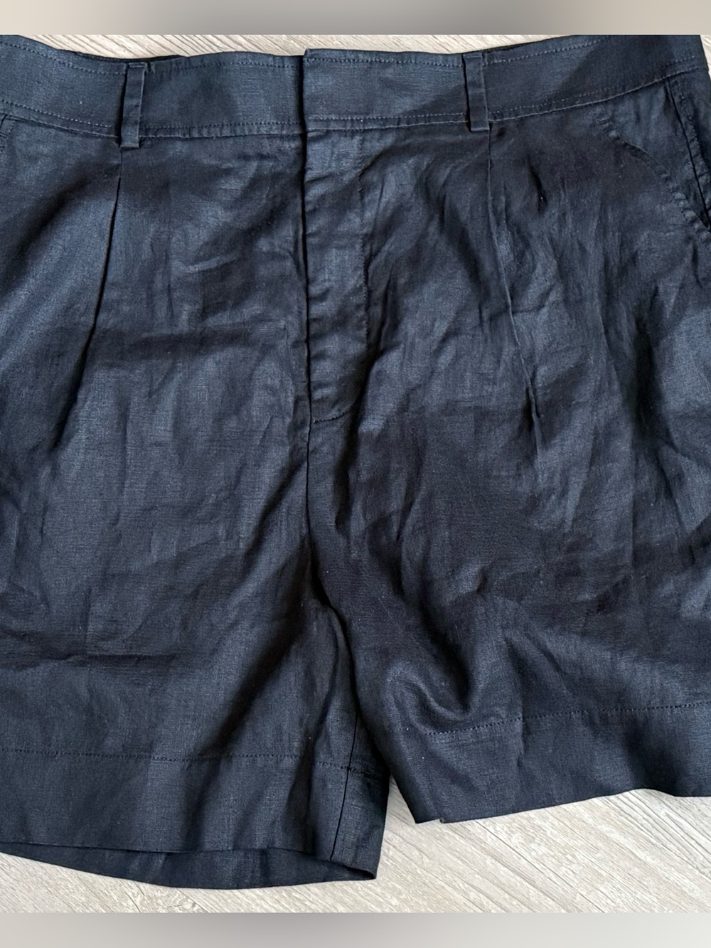 NWOT Everlane The Linen Way-High Short - 100% Linen Black Size 16 - Picture 4 of 11
